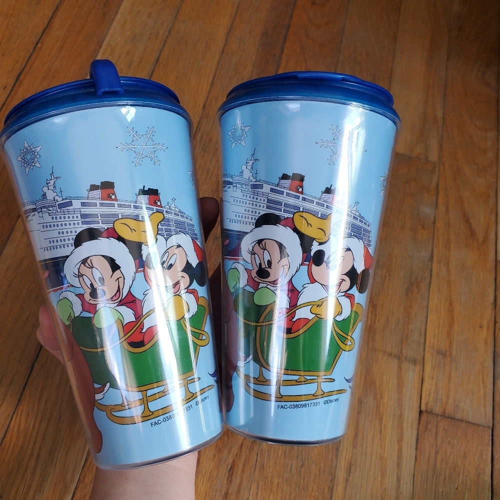 Disney cruise‎ line Mickey Minnie winter themed travel coffee mugs set of…